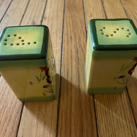 vintage ceramic salt and pepper shakers Rectangle Butterfly Hand Painted - Picture 5 of 8